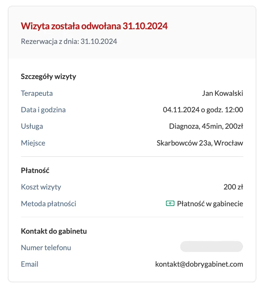 Wizyta odwołana