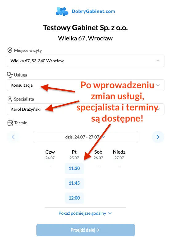 Rejestracja z działającym formularzem